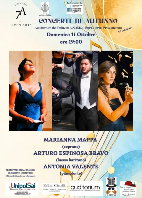 Concerti d'Autunno 2026 - 4^ Edizione con Marianna Mappa, Arturo Espinosa Bravo e Antonia Valente