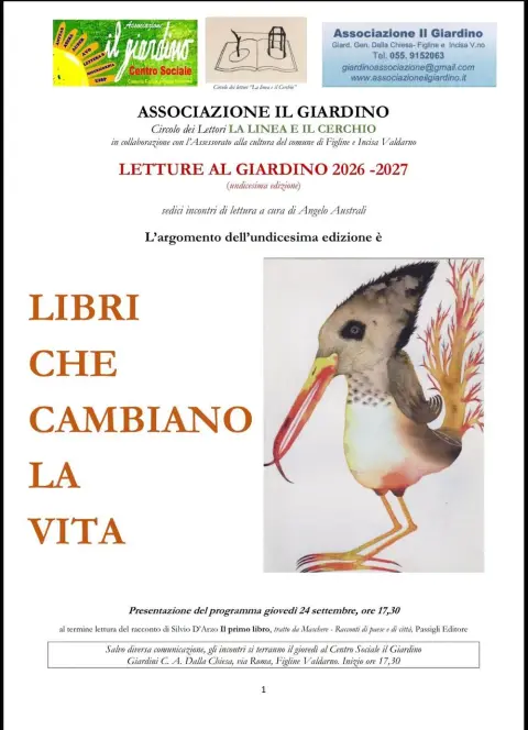 Letture al Giardino - incontri letterari a Figline e Incisa Valdarno