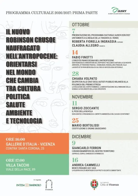 Auser Volontariato Vicenza: programma culturale 2026/2027