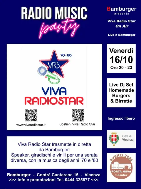 Viva Radio Star Live @ Bamburger – Porta Nova inContrà